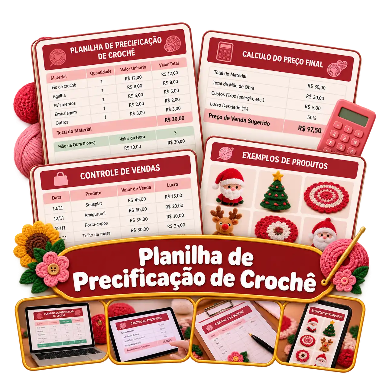 Bônus 2 — Planilha de Precificação de Crochê