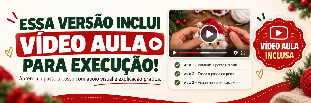 Kit Natal de Crochê Lucrativo 2027 — 20 Peças Campeãs de Venda — vídeo demonstrativo