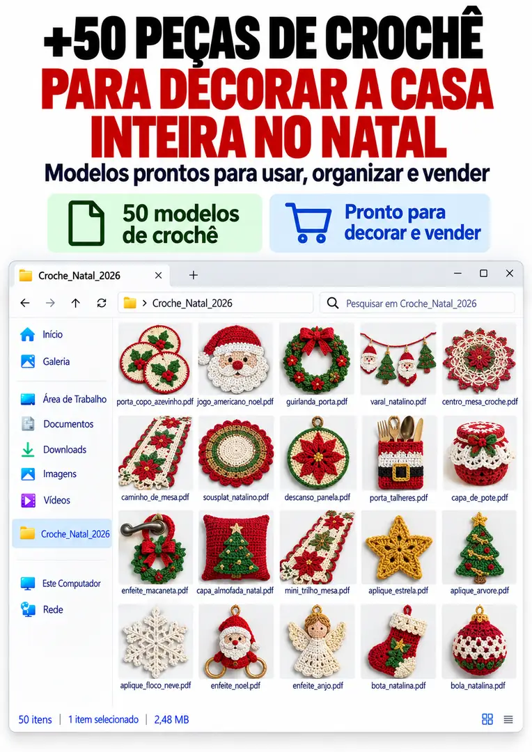 Kit Natal de Crochê Lucrativo 2027 — 20 Peças Campeãs de Venda — imagem 1